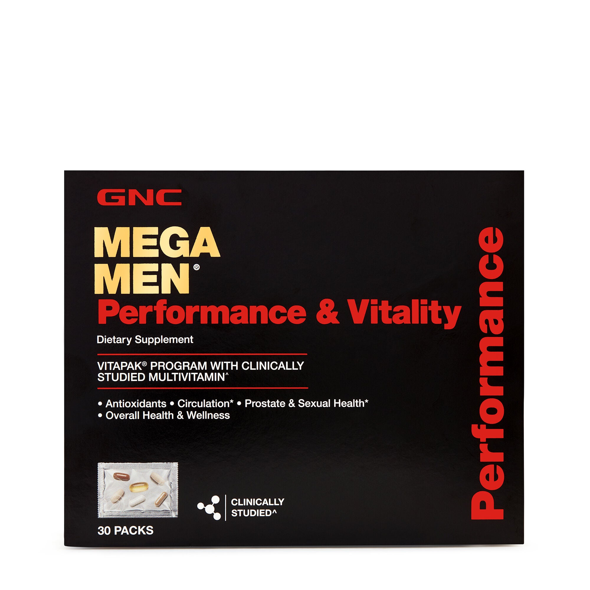 GNC Mega Men Performance Vitality Vitapak Program - 30 Packets 
